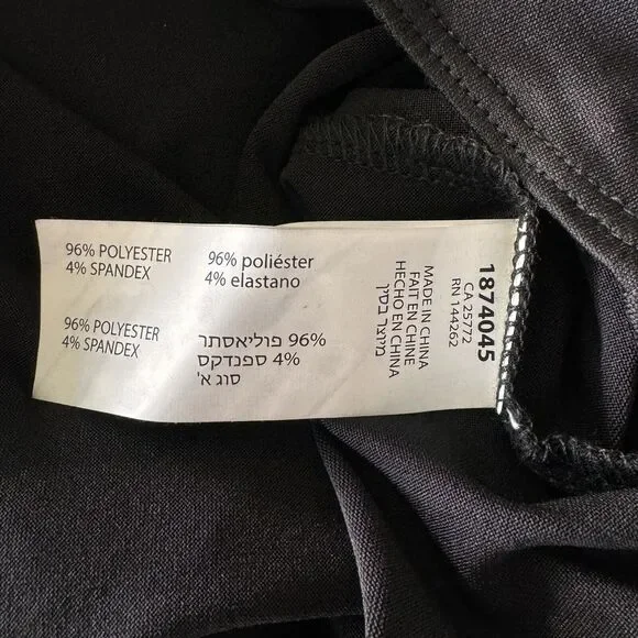 Black Tape 3X-Large Bodysuit Long Sleeves Surplice V-Neck Stretch Black New - Picture 6 of 7